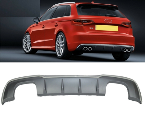 AUDI A3 2016-2020 HATCHBACK IÇIN UYUMLU S3 DIFÜZÖR EGZOZ SETI (NORMAL TAMPON)